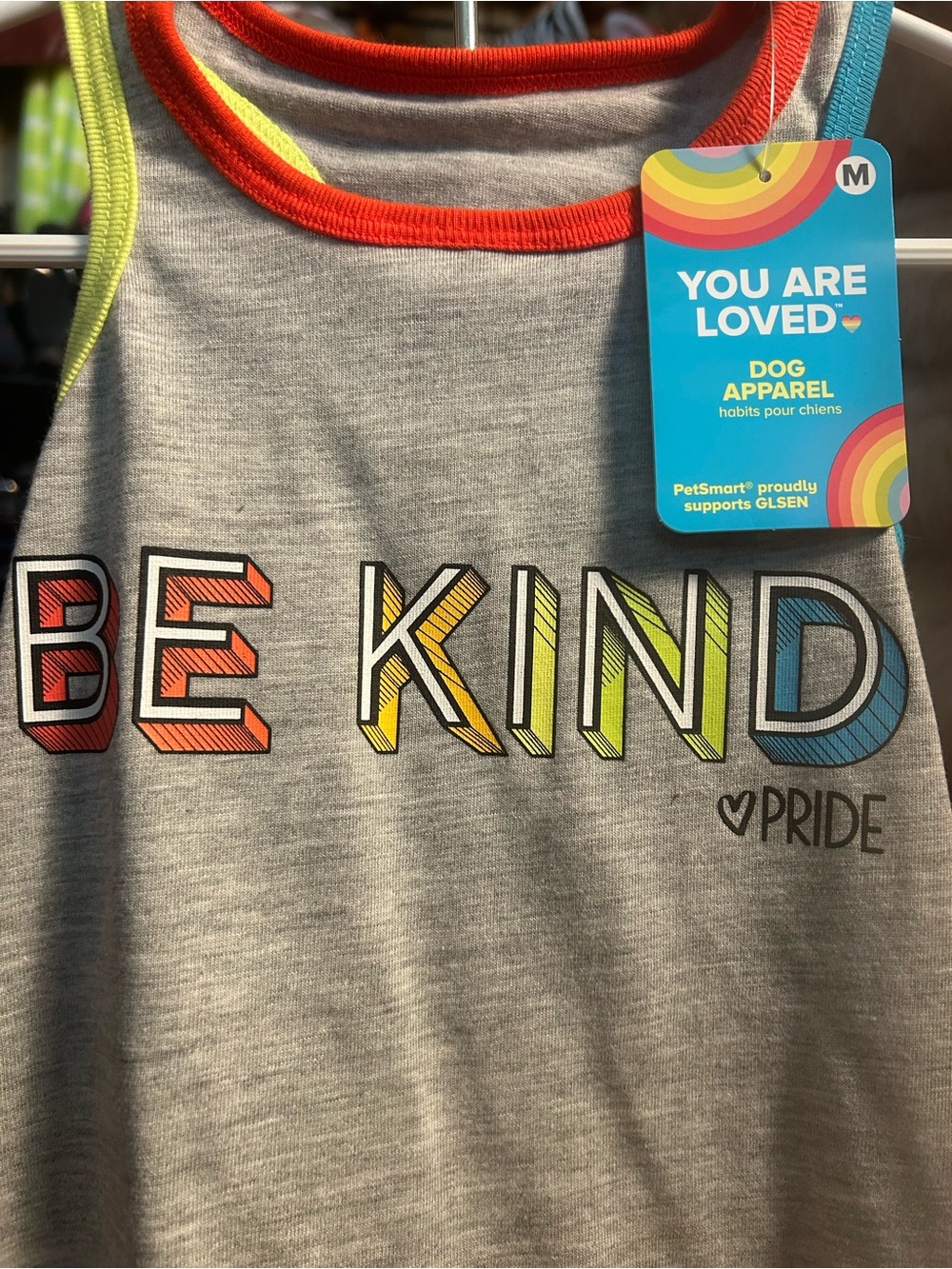 NWT SET OF 2: Dog Pride Rainbow Stripe & You Are Loved Tank Top Shirt Size M - Picture 5 of 6
